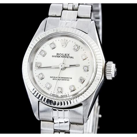 stainless steel rolex watches for women|ladies rolex oyster perpetual diamond.